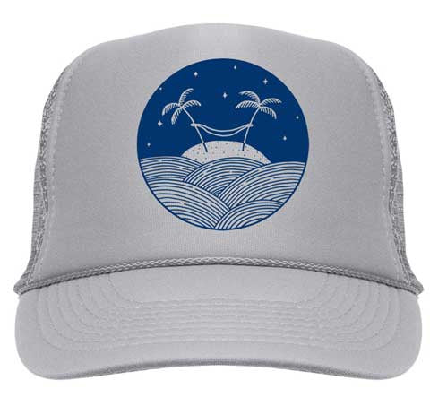 Palm Hammock Trucker Hat - Grey