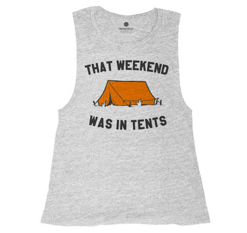 Weekend In Tents Muscle Tank - Heather Grey
