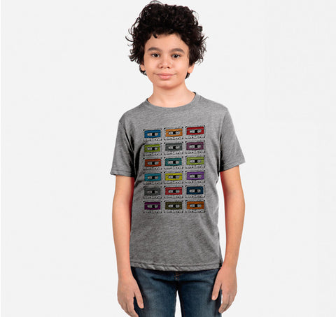Mixed Tapes - Toddler & Kids Tee - Heather Grey