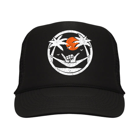 Shaka Sundown Trucker Hat - Black