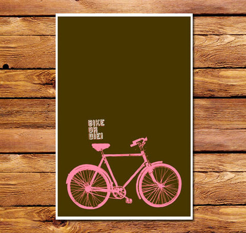Bike Or Die Brown Poster