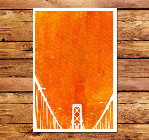 Canvas Bridge Orange Poster