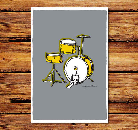 Drums Grey Poster