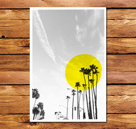 Palm Sun Yellow Poster