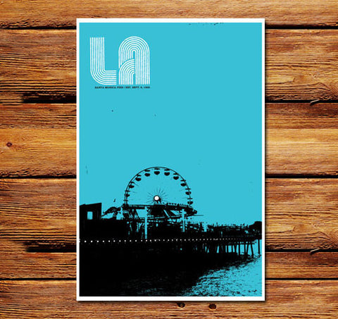 Santa Monica Pier Blue Poster