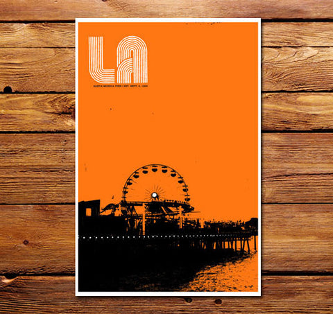 Santa Monica Pier Orange Poster