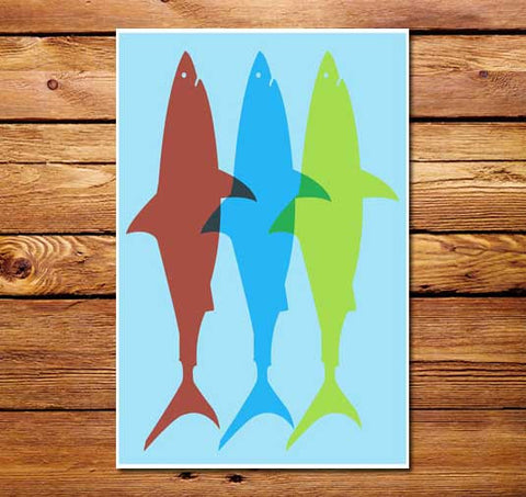 Three Sharks Poster