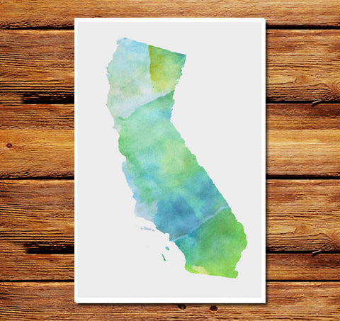 Watercolor State Poster